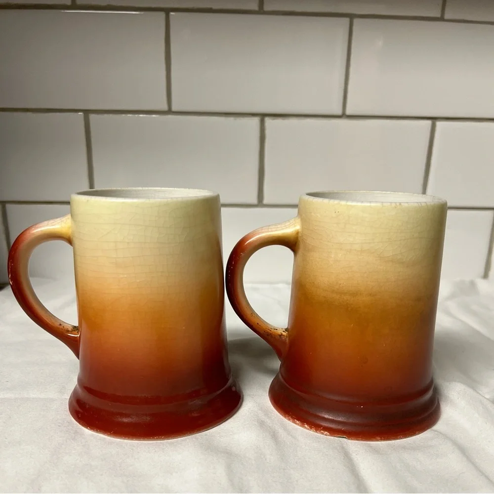 Vintage Heurich Brewery Beer Mugs Collectible Breweriana Set of 2